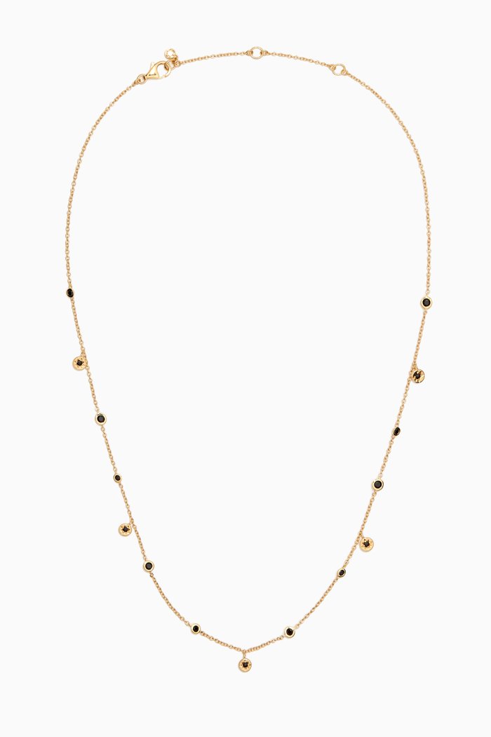 

Polaris North Star Black Spinel Station Necklace in 18kt Gold Vermeil, Yellow
