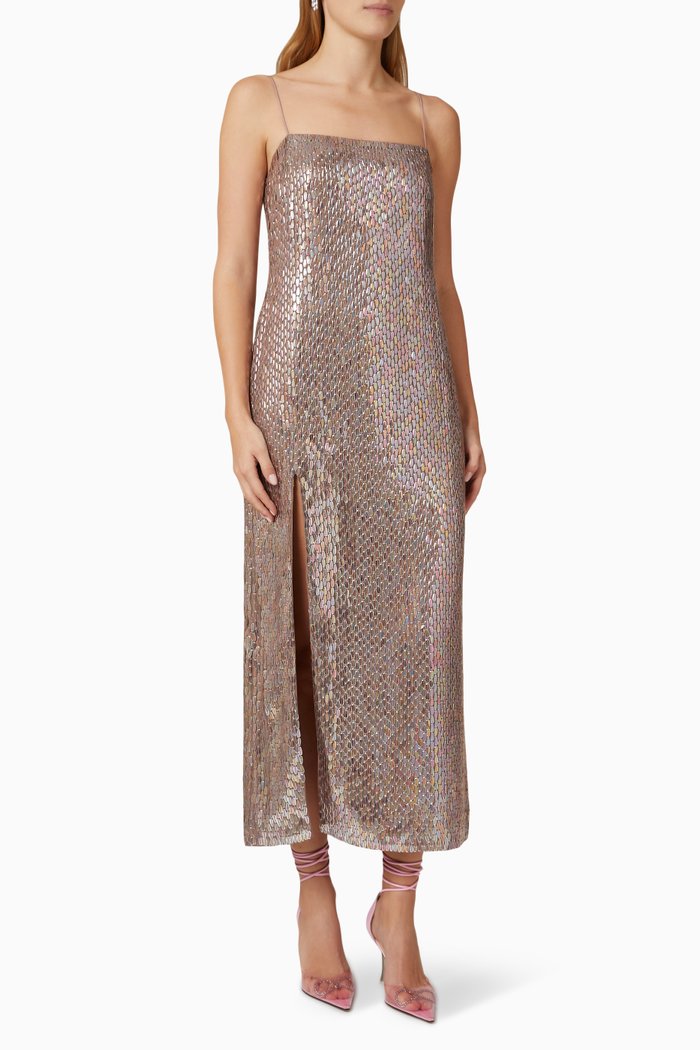 

Raf Sequinned Midi Dress, Purple