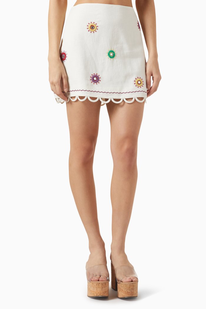 

Aleko Mirrored Medallion Skirt, White