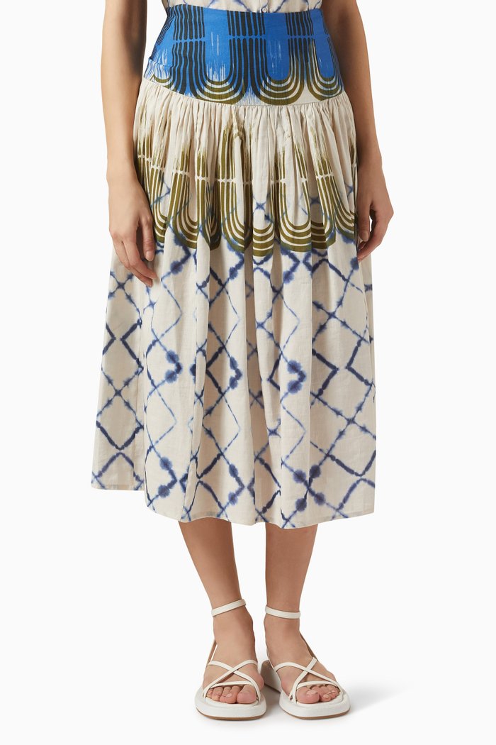 

Serrano Skirt in Cotton Linen, Blue