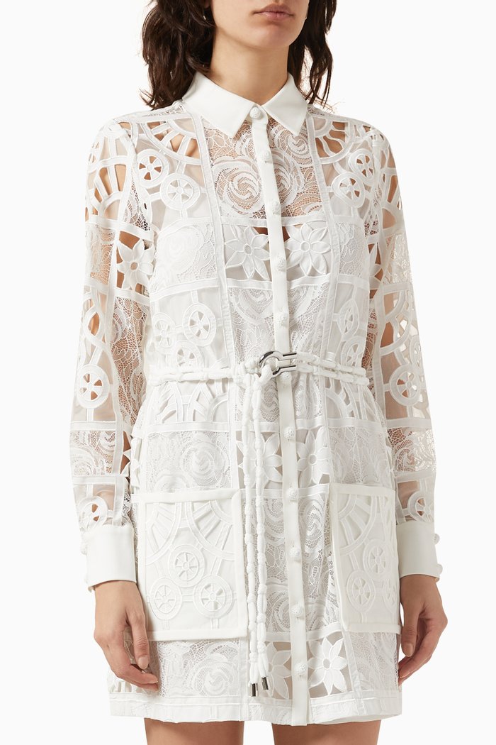 

Tali Shirt Dress in Lace, White