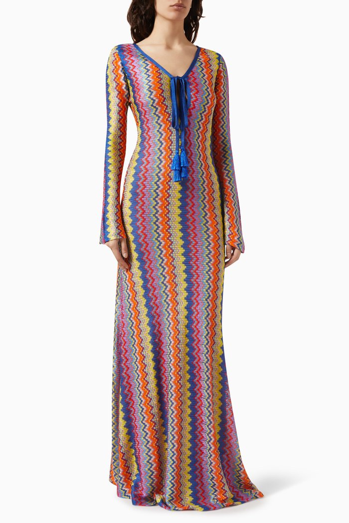 

Zoey Maxi Dress in Chevron-knit, Multicolour