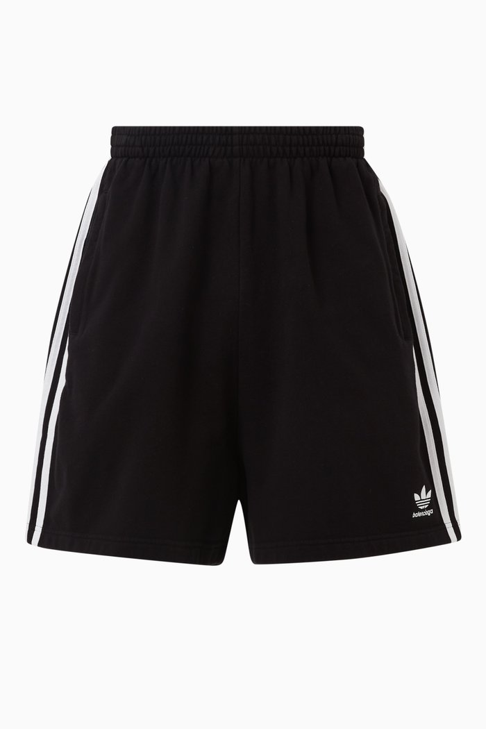 

x Adidas Large Shorts in Cotton Fleece, Black