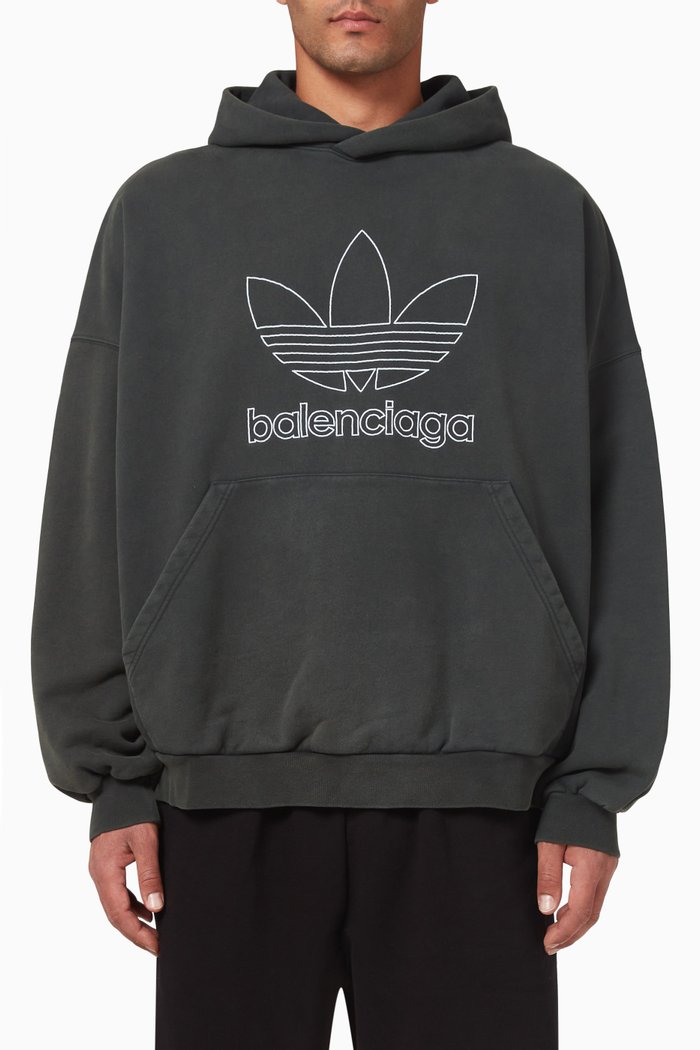 

x Adidas Large Fit Hoodie in Cotton Terry, Green