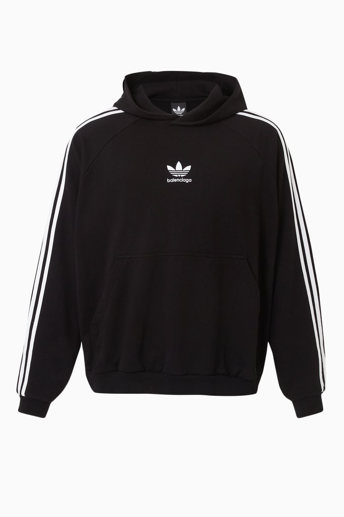 

x Adidas Large Fit Hoodie in Cotton Terry, Black