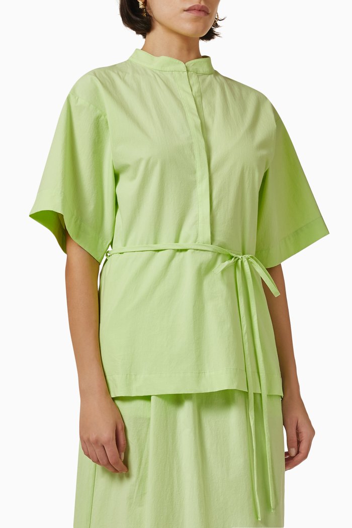 

Symi Wrap Top in Cotton, Green