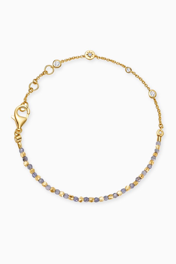 

North Star & Mini Biography Iolite Bracelet in 18kt Gold Vermeil, Yellow