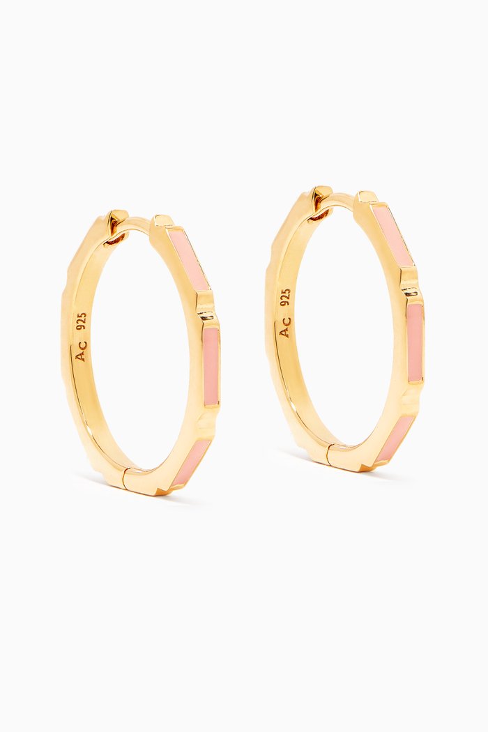 

Aubar Enamel Hoop Earrings in 18kt Gold Vermeil, Yellow