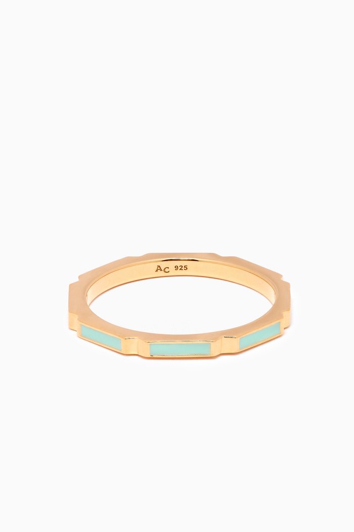 

Aubar Enamel Ring in 18kt Gold Vermeil, Yellow