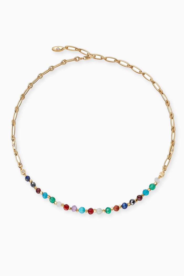 

Orbit & Biography Rainbow Star Set Necklace in 18kt Gold Vermeil, Yellow