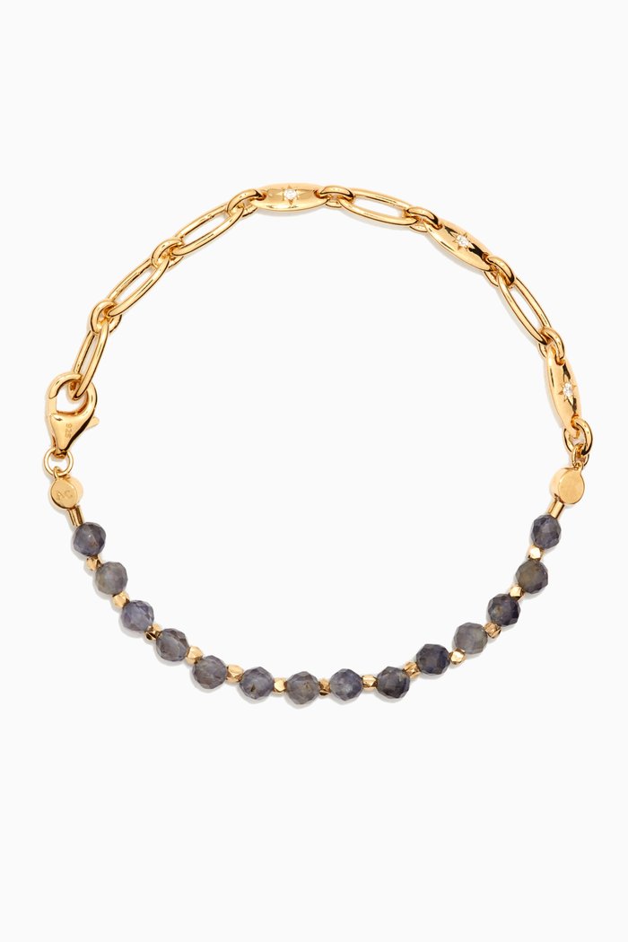 

Orbit & Biography Iolite Bracelet in 18kt Gold Vermeil, Yellow