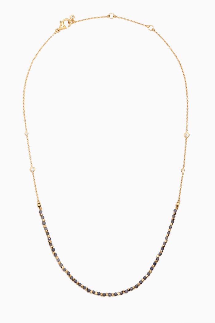 

North Star & Mini Biography Iolite Necklace in 18kt Gold Vermeil, Yellow