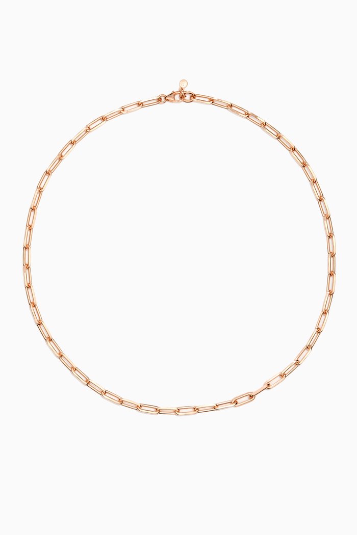 

Square Link Necklace in 18kt Rose Gold Vermeil