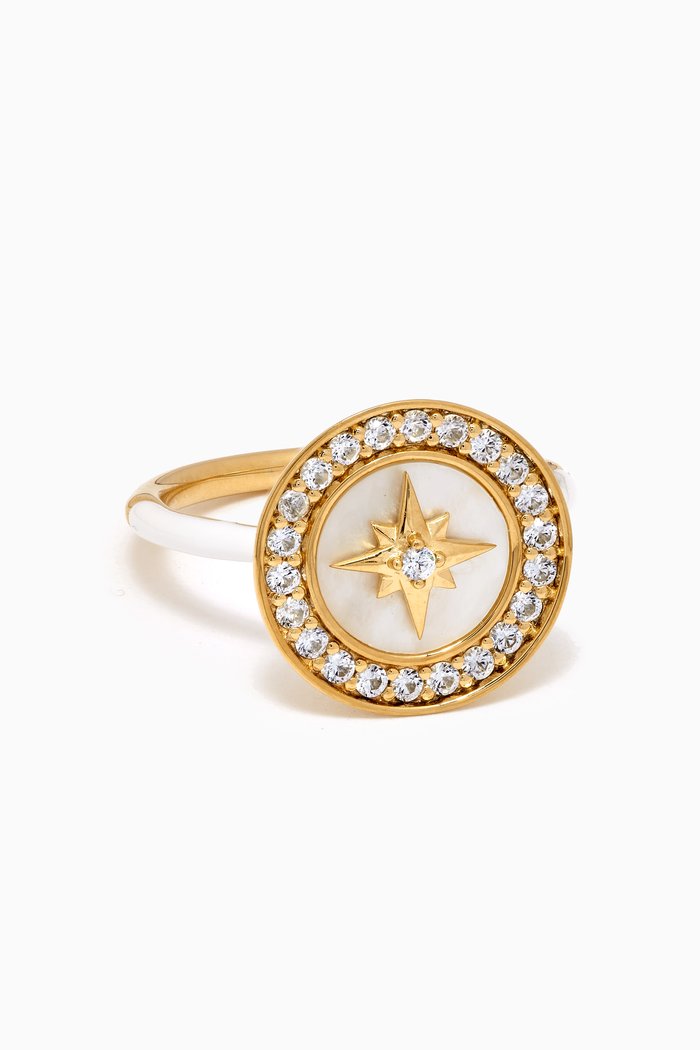 

Polaris Mother-of-Pearl Ring in 18kt Gold Vermeil, Yellow