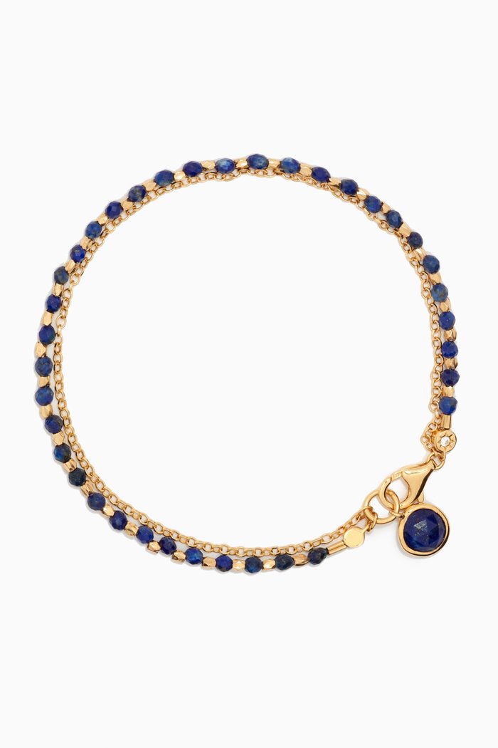 

Lapis Lazuli Biography Bracelet in 18kt Gold Vermeil, Yellow
