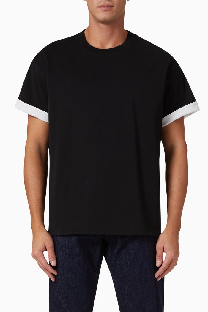 

Double Layer T-shirt in Cotton Jersey, Black