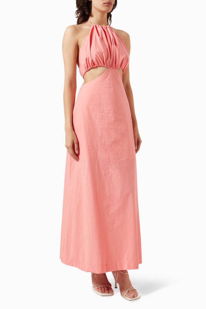 

Mahina Maxi Dress in Dry Cotton, Pink