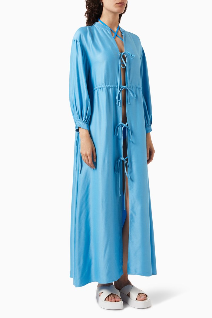 

Saint Angelo Coverup Long Dress in Viscose Rayon Blend, Blue