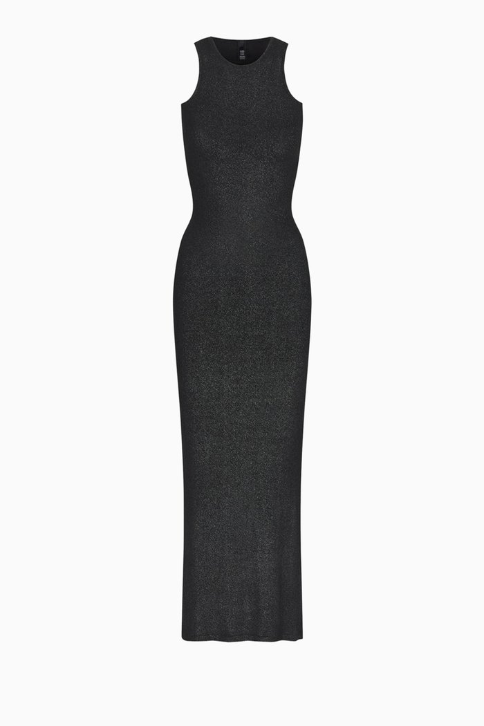 

Soft Lounge Shimmer Racerback Dress, Grey