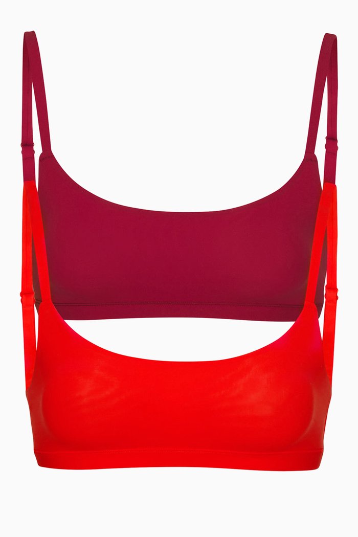 Fits Everybody Scoop Neck Bra, Set of 2, Red