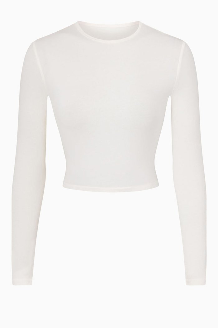 

New Vintage Long Sleeve T-shirt in Cotton, White