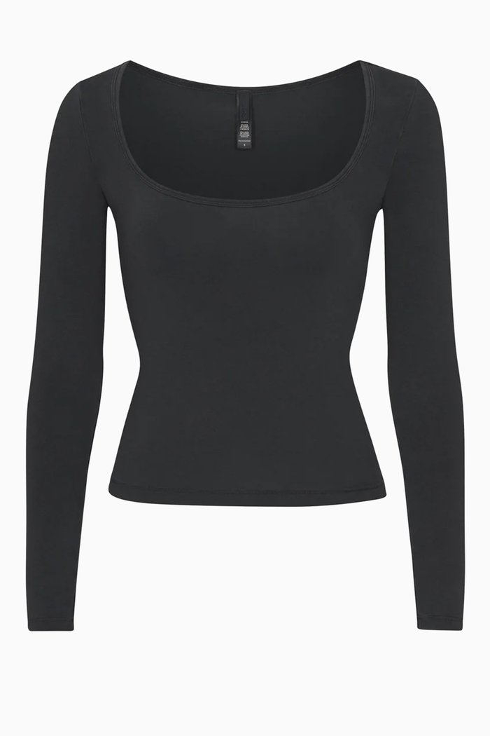 

New Vintage Sccop Long Sleeve T-shirt in Cotton, Grey