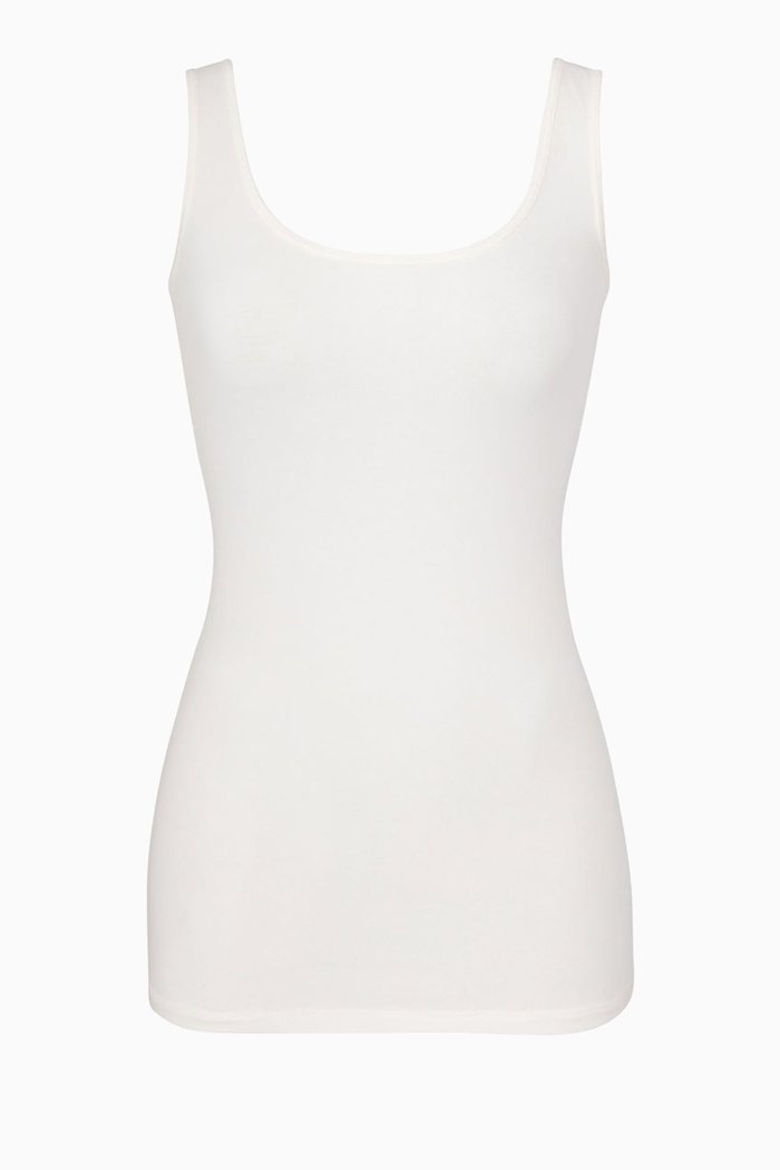 

New Vintage Sccop Tank Top, White