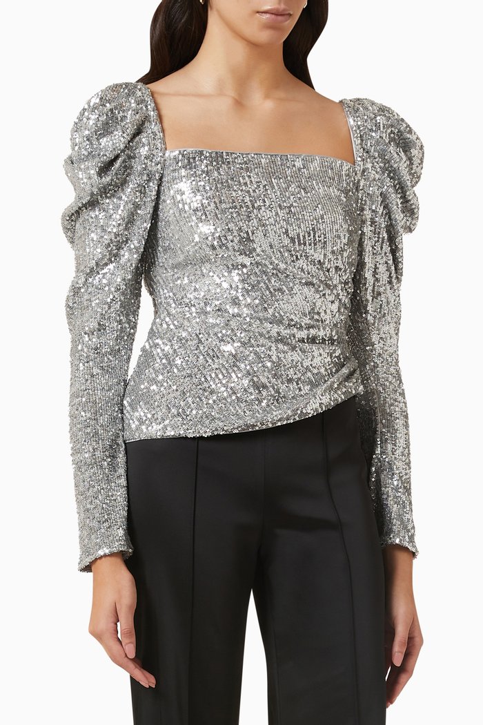 

Allura Top in Hammered-sequin, Silver