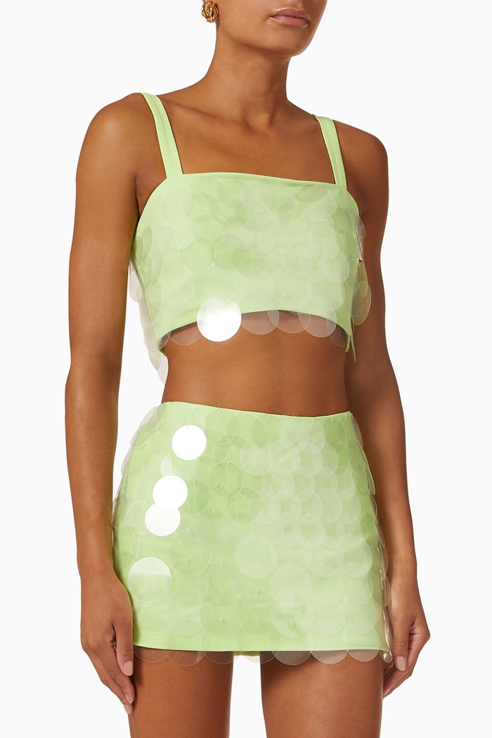 

Bexley Sequin Crop Top, Yellow