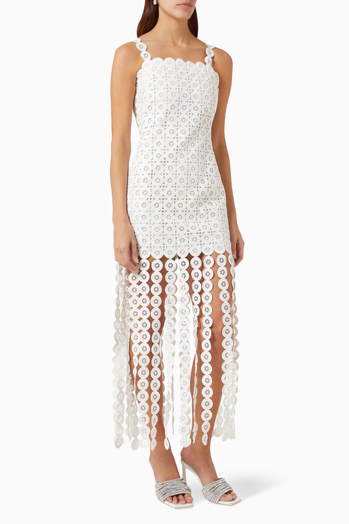 

Jaycee Fringe Dress, White