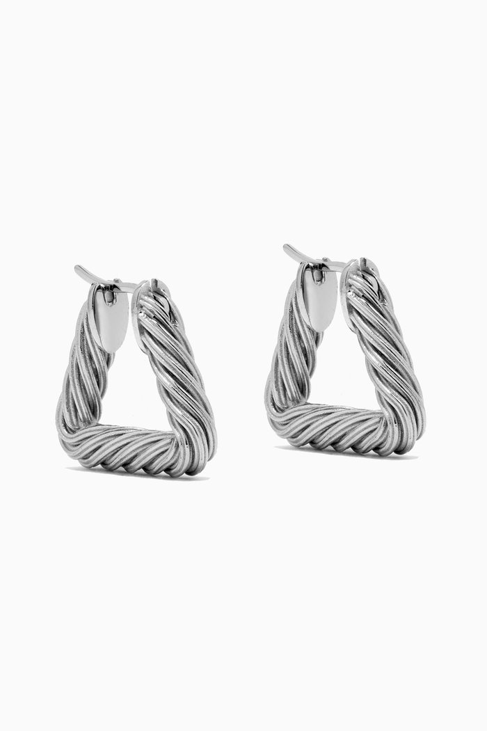 

Cord Triangle Hoop Earrings in Sterling Silver
