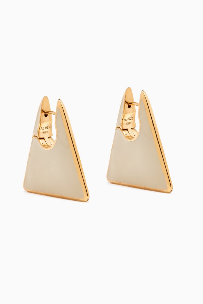 

Triangle Enamel Hoop Earrings in 18kt Gold-plated Sterling Silver, Yellow