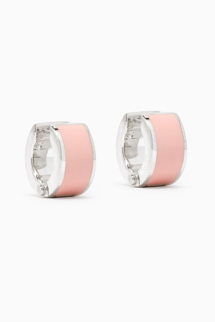 

Enamel Earrings in Sterling Silver, Pink
