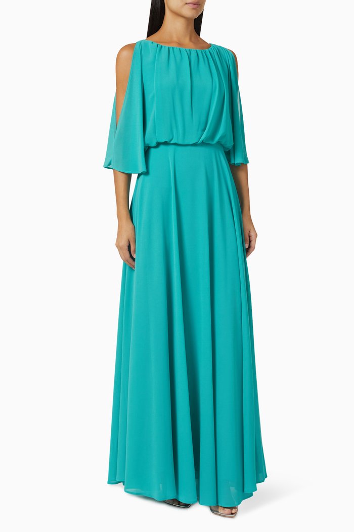 

Rango Maxi Dress in Georgette, Green