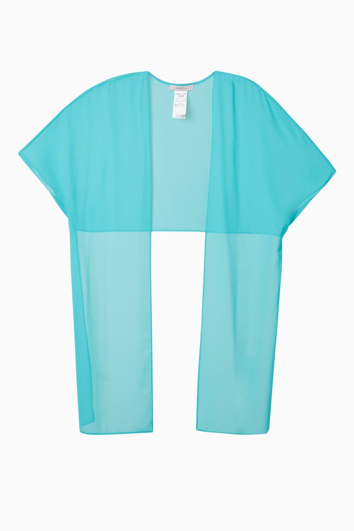 

Castor Cropped Shrug in Georgette, Green