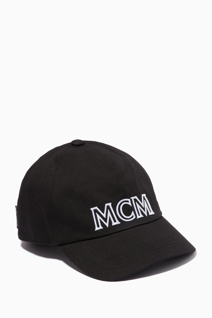 

MCM Essentials Logo Cap in Cotton Twill, Black