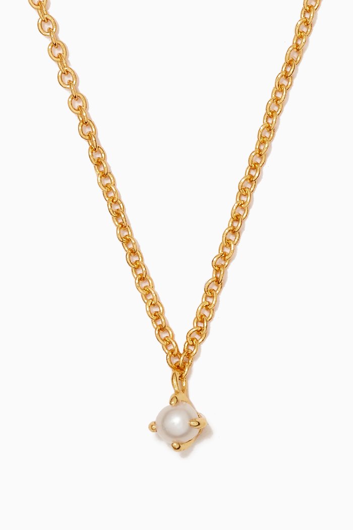 

Solitary Pearl Necklace in 18kt Gold-plated Sterling Silver, White