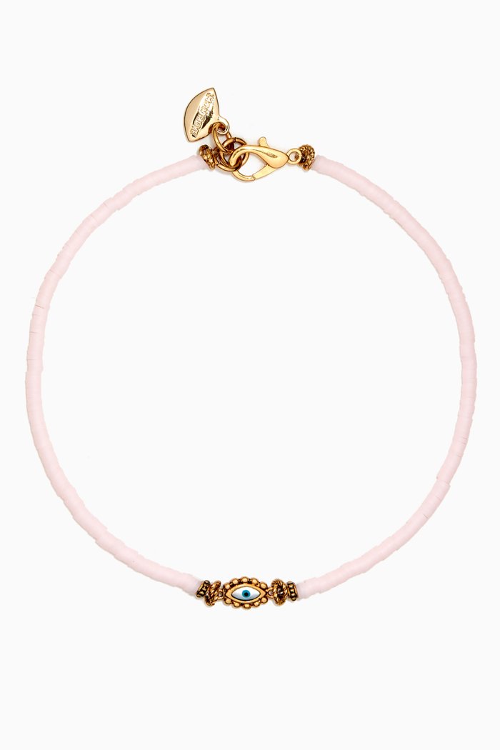

Karo Mother-of-pearl & Clay Necklace in Gold-tone Brass, White