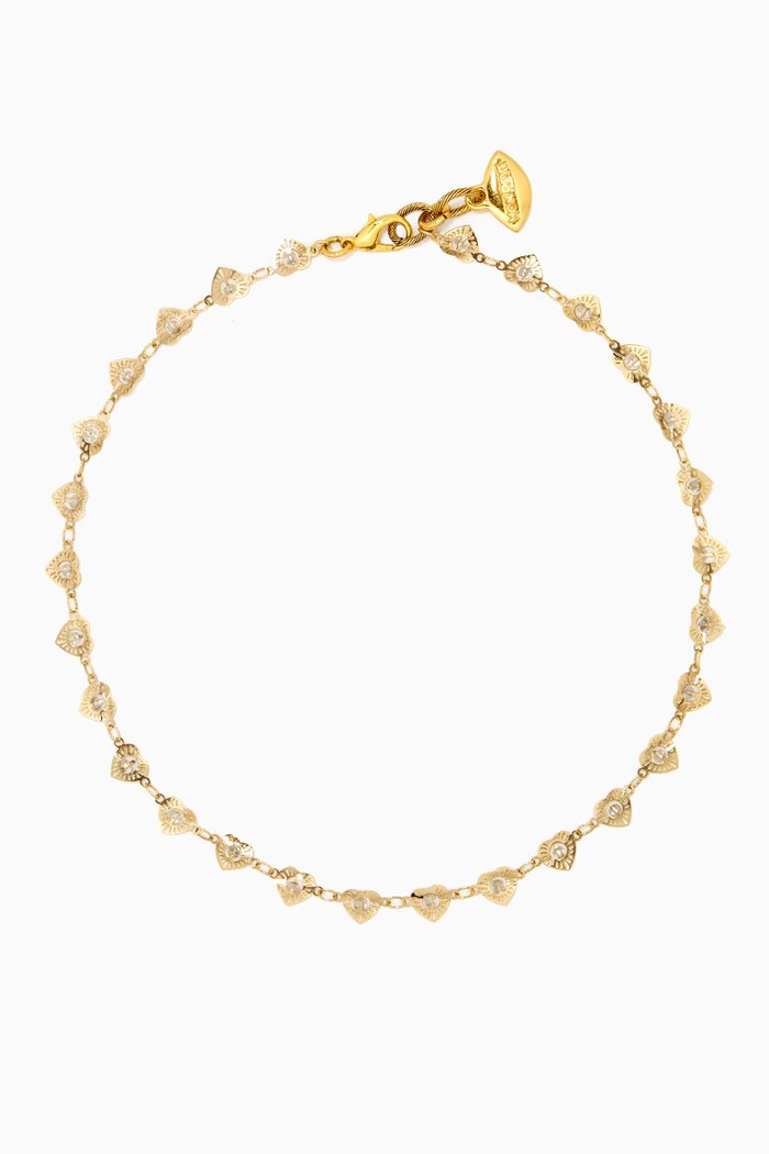

Contem Heart Choker Necklace in Gold-plated Brass