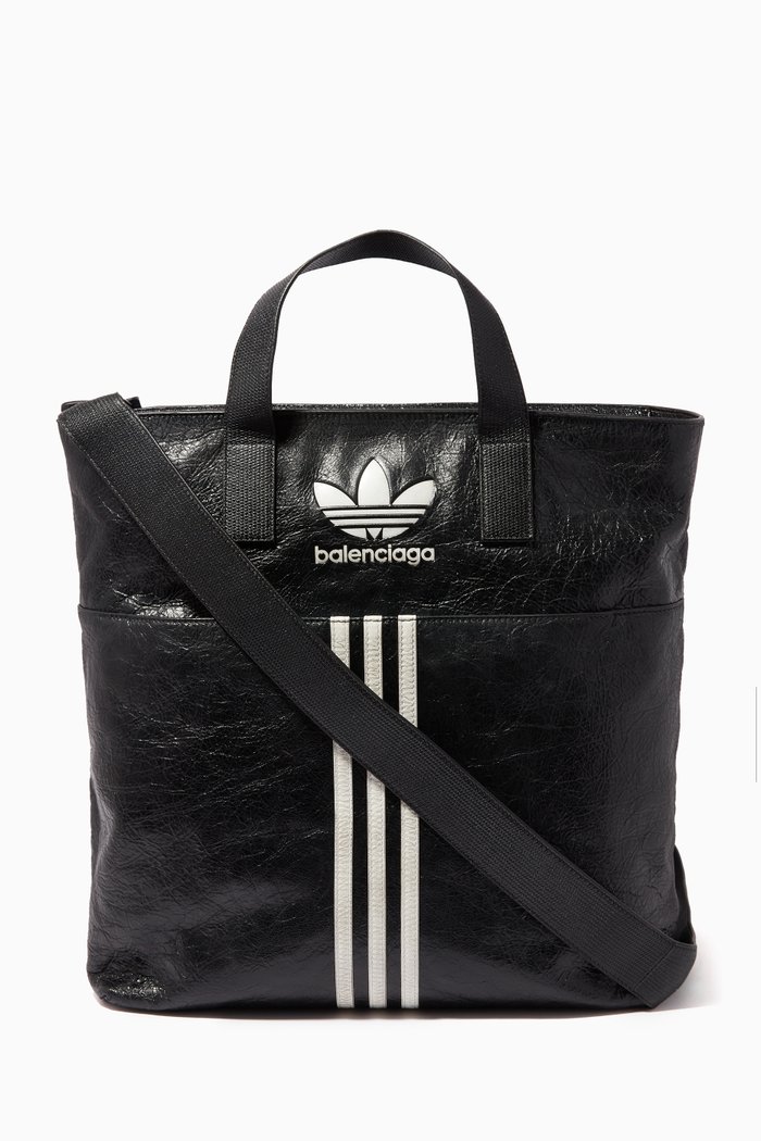 Adidas North-South Tote Bag in Leather, Black