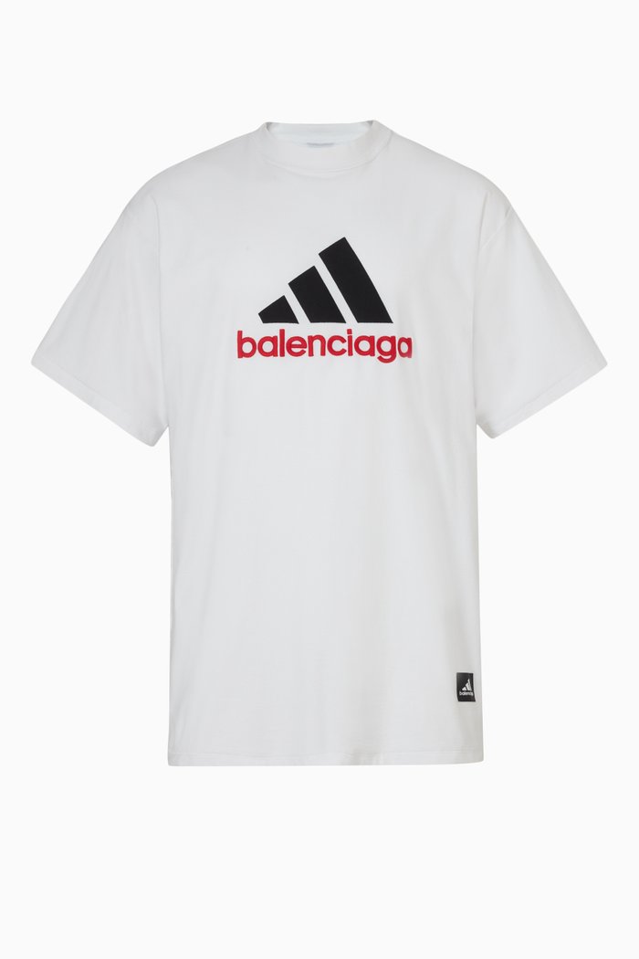 

x Adidas Logo T-shirt in Cotton Jersey, White
