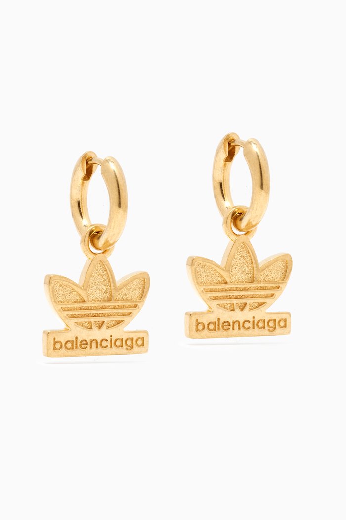 

x Adidas Trefoil Drop Earrings in Recycled Sterling Silver, Gold