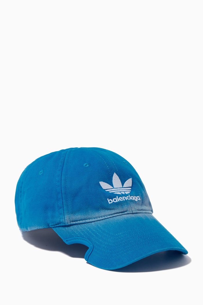 

x Adidas Logo Baseball Cap in Cotton, Blue