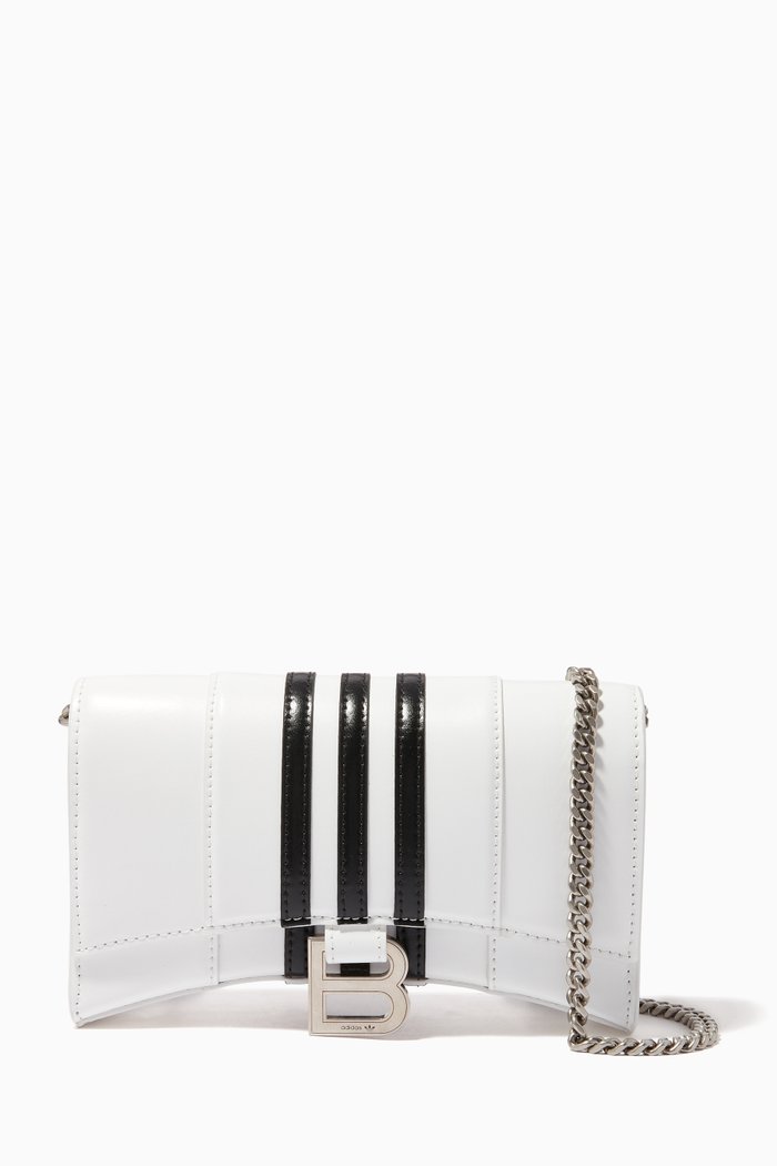 

x adidas Hourglass Wallet in Shiny Box Calfskin, White