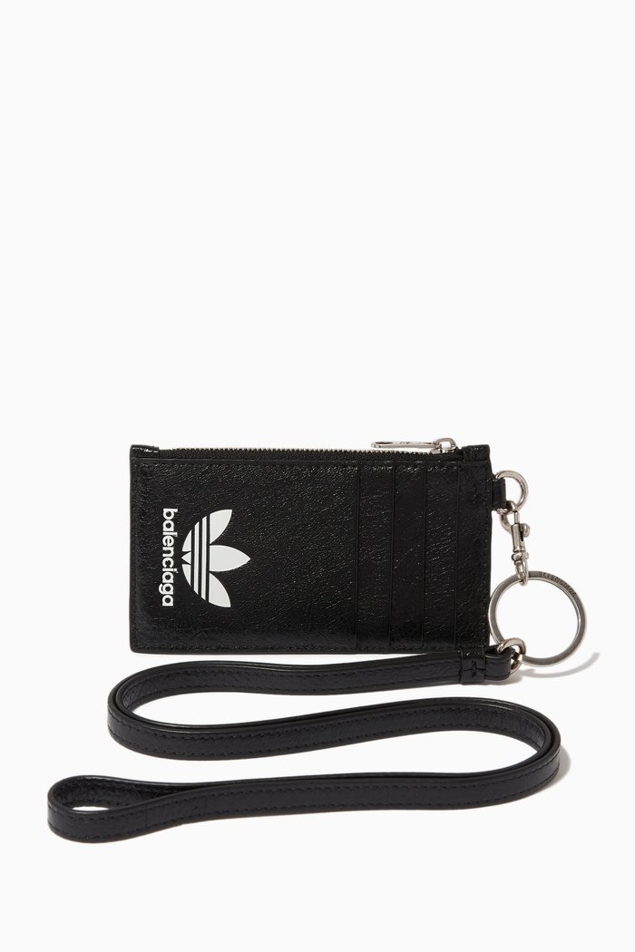 

x Adidas Card Case on Chain in Leather, Black
