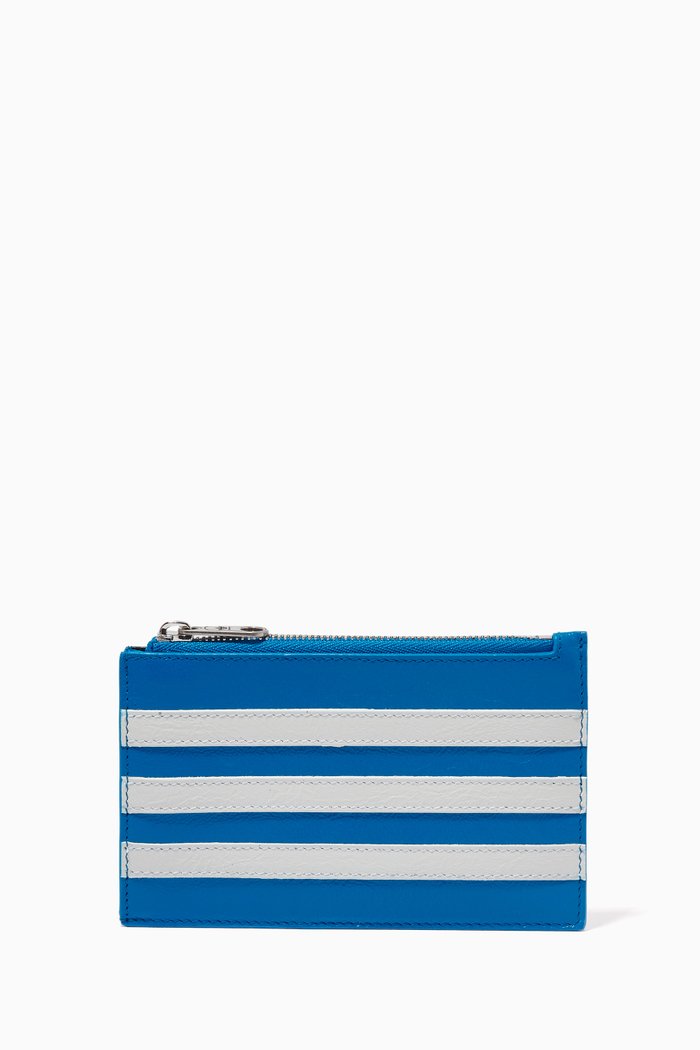 

x Adidas Long Coin & Card Holder in Leather, Blue