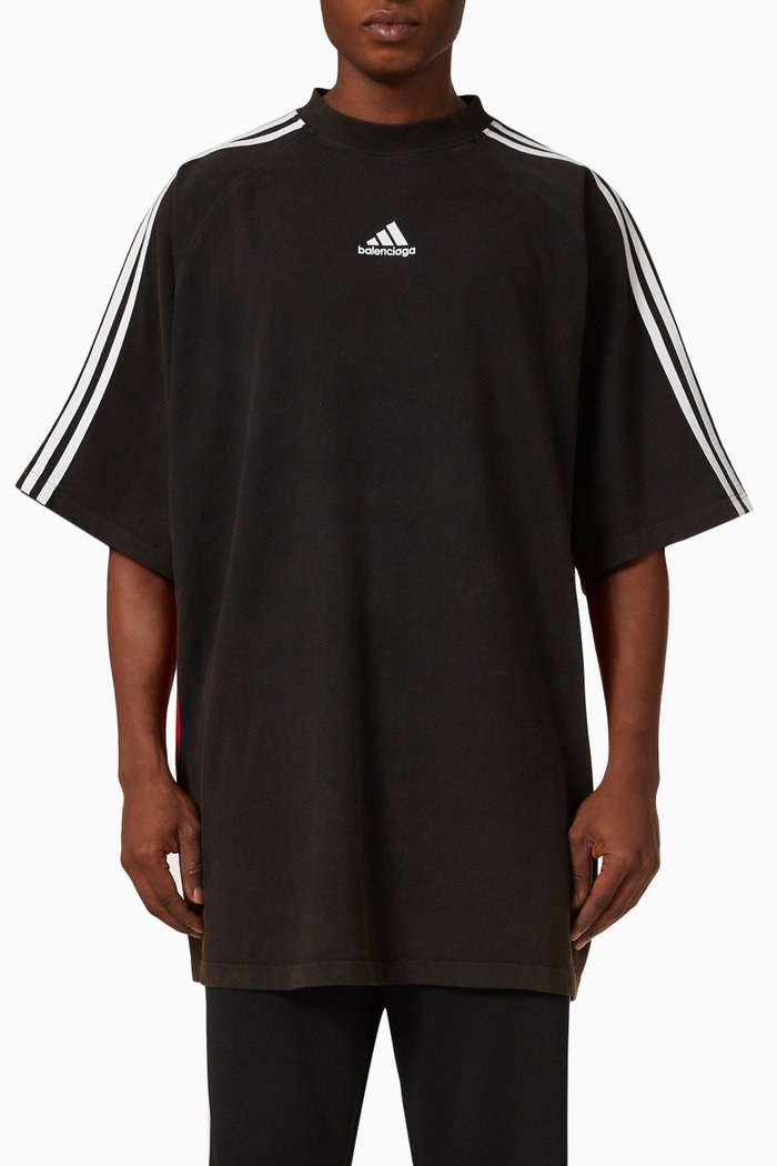 

x Adidas Oversized T-shirt in Cotton Jersey, Black