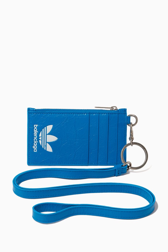 

x Adidas Card Case on Chain in Leather, Blue