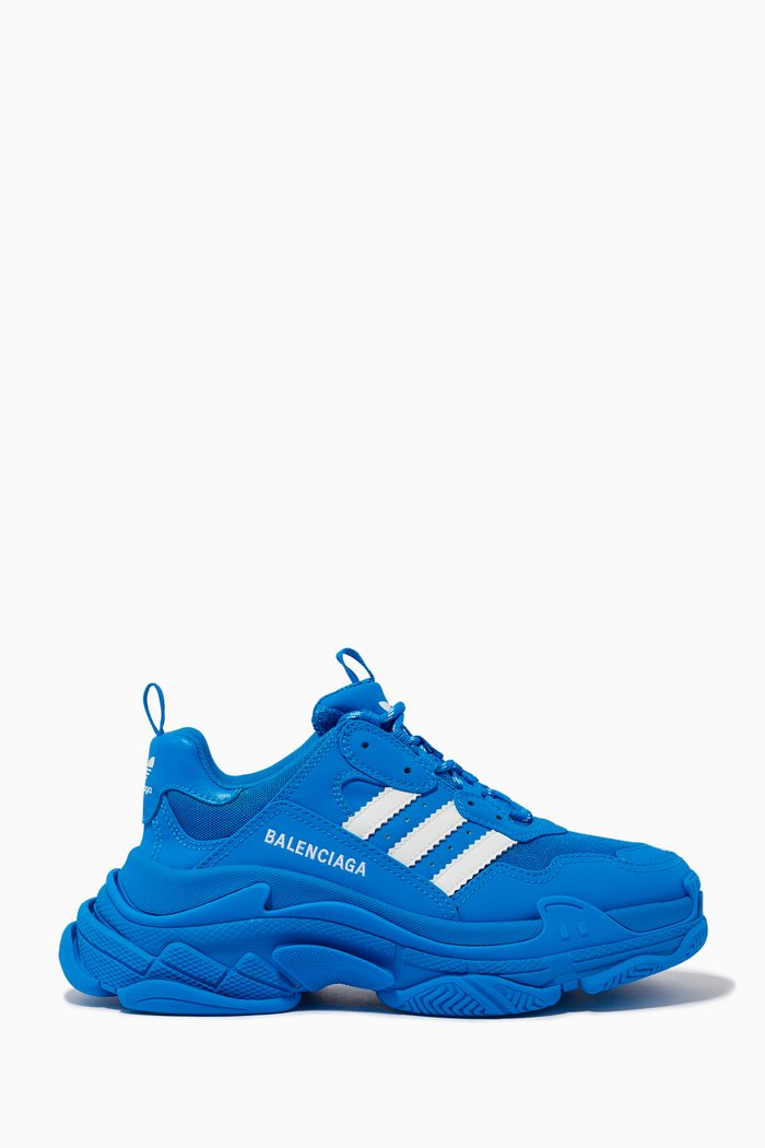 x Adidas Triple S Sneakers in Mesh, Blue