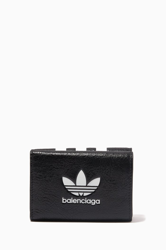 

x Adidas Logo Mini Wallet in Leather, Black